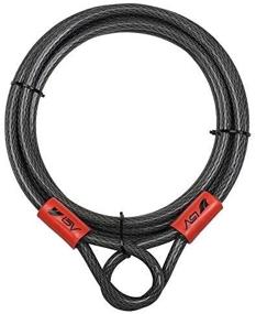 img 1 attached to 🔒 BV 15FT Security Steel Cable with Loops: Braided Flex Cable, 3/8 Inch Lock Cable for U-Lock and Padlock Protection