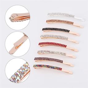 img 2 attached to 💎 Sparkling Rhinestone Bobby Pins: 18 Crystal Hair Clips for Styling Women and Girls