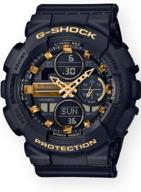 g shock gmas140m 1a черно-золотистый логотип