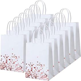 img 4 attached to 🎉 Cooraby 18-Piece Bronzing Paper Bags: Hen Party Bag, Rose Gold Bride Wedding Bags, Birthday Kraft Bag with Handle for Parties and Celebrations