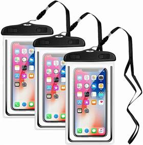 img 1 attached to 📱 YOHOTA 3-Piece Waterproof Phone Pouch - Ultimate Protection for Smart Phones (Black, Fits Phones Below 6.5 inches)