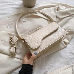 img 2 attached to 👜 Сумка через плечо-кошелек из кожи крокодила белого цвета для женщин - AMHDV 03, идеально подходит для клатчей и вечерних сумок