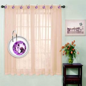 img 3 attached to BEAVO Acrylic Rhinestone Purple Shower Curtain Hooks: Stylish Decor for Bathroom, Baby Room, Bedroom, and Living Room - Set of 12 Rings