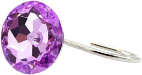 img 1 attached to BEAVO Acrylic Rhinestone Purple Shower Curtain Hooks: Stylish Decor for Bathroom, Baby Room, Bedroom, and Living Room - Set of 12 Rings