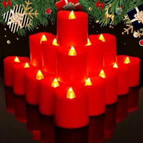 img 4 attached to Homemory 24Pack Red LED Votive Tealight Candles: Long-Lasting Battery Operated Tea Lights for Party, Home, Halloween, Festival Decoration