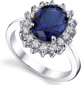 img 3 attached to 💍 Simulated Sapphire Blue Cubic Zirconia Kate Middleton's Engagement Ring: Solid Sterling Silver