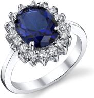 💍 simulated sapphire blue cubic zirconia kate middleton's engagement ring: solid sterling silver logo