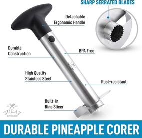 img 3 attached to 🍍 Zulay Kitchen Pineapple and Apple Corer Combo - Stainless Steel Pineapple Corer and Slicer Tool - Ergonomic Apple Corer Tool and Pineapple Cutter for Effortless Core Removal