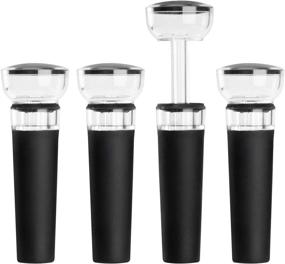 img 4 attached to 🍷 mafiti Wine Stoppers 4 PACK - Vacuum Wine Stopper Set with Built-in Pump, Food-safe Silicone Caps - Ultimate Wine Saver and Bottle Preserver