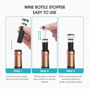 img 3 attached to 🍷 mafiti Wine Stoppers 4 PACK - Vacuum Wine Stopper Set with Built-in Pump, Food-safe Silicone Caps - Ultimate Wine Saver and Bottle Preserver