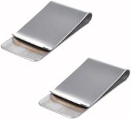 💰 sleek and sturdy: cjeslna silver stainless steel money clip logo