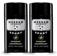 🌿 herban cowboy sport men’s deodorant 2.8 oz - paraben-free, phthalate-free, aluminum-free & certified vegan - pack of 2 logo