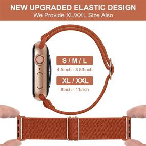 img 3 attached to Превосходные эластичные нейлоновые резинки OXWALLEN 4 Pack для Apple Watch 7 - регулируемые мягкие удобные ремешки для iWatch Series 7/6/5/4/3 SE