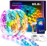 dalattin 65.6ft smart led strip lights with music sync, color changing 5050 led lights for bedroom, with app control and remote, ideal for room, kitchen, party - 2 rolls of 32.8ft logo