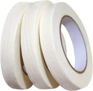 🎨 high-quality white masking tape 3 pack - ideal for painting, labeling, packing, craft, art, and more! logo