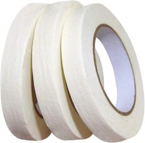 img 4 attached to 🎨 High-Quality White Masking Tape 3 Pack - Ideal for Painting, Labeling, Packing, Craft, Art, and More!