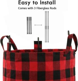 img 1 attached to 🧺 Spacious and Waterproof Round Laundry Nursery Storage Basket - 69L Capacity - Stylish Buffalo Check Plaid Design in Red and Black
