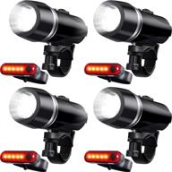 🚴 stay safe with the bright usb rechargeable bike light set - waterproof headlight and taillight for all cyclists: men, women, and kids (8 pieces, white and red) logo