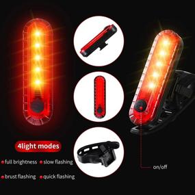 img 1 attached to 🚴 Stay Safe with the Bright USB Rechargeable Bike Light Set - Waterproof Headlight and Taillight for All Cyclists: Men, Women, and Kids (8 Pieces, White and Red)