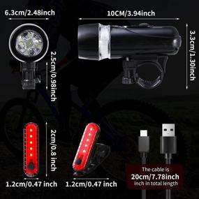 img 2 attached to 🚴 Stay Safe with the Bright USB Rechargeable Bike Light Set - Waterproof Headlight and Taillight for All Cyclists: Men, Women, and Kids (8 Pieces, White and Red)