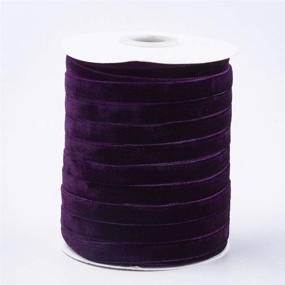 img 3 attached to 🎀 50 Yards Purple Single Face Velvet Ribbon for Christmas Wedding Wrapping Crafts Decoration Favors by CHGCRAFT