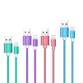 img 4 attached to 🔌 4 Pack iPhone Charger Lightning Charging Cable, MFi Certified USB Data Cable - High-Speed & Compatible with iPhone 12 Mini, 11 Pro Max, XS, XR, X, 8, 7, 6S, Plus, SE, 5S, 5C, 5 - iPad & AirPods Pro Compatible