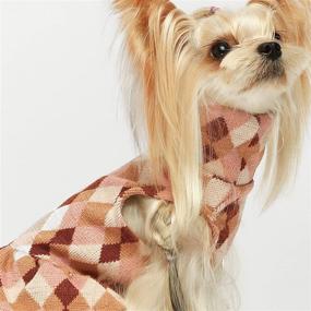 img 2 attached to 🐶 Fitwarm Argyle Dog Dress: Stylish Lightweight Knitted Pet Clothes for Fashionable Puppies and Cats!