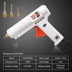 img 3 attached to 🔥 BSTPOWER 2T 100W Hot Glue Gun: High Temp Heavy Duty with Interchangeable Nozzles for DIY Crafts and Quick Home Repairs