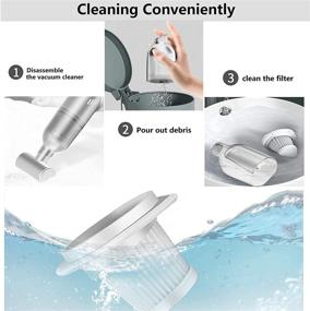 img 1 attached to Wireless Handheld Car Vacuum Cleaner - High Power, Strong Suction - Cordless Charging, 8000Pa Suction - Perfect for Car & Household Cleaning (White)