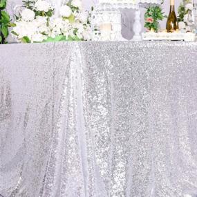 img 2 attached to CIPAZEE Glitter Silver Sequin Tablecloth Food Service Equipment & Supplies