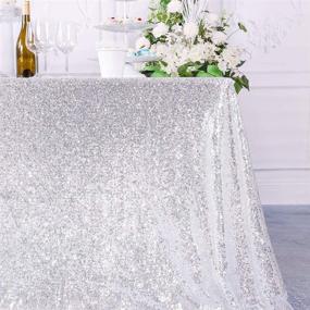 img 3 attached to CIPAZEE Glitter Silver Sequin Tablecloth Food Service Equipment & Supplies