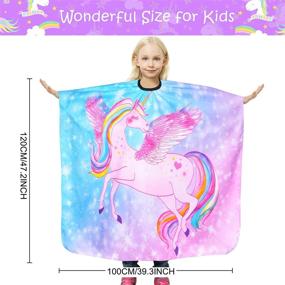 img 3 attached to Adjustable Neckline Unicorn Dinosaur Barber Cape for Girls and Boys, Haircut Cover Apron Gown in Pink