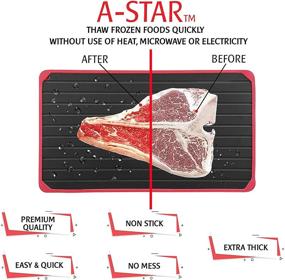 img 1 attached to 🍗 Thawing Tray with Silicone Borders - Rapid Defrosting Plate for Frozen Foods - Metal Defrosting Tray for Meat Thawing