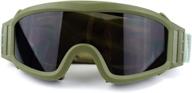 👓 anti fog tactical safety glasses with 3 interchangeable lenses for airsoft logo