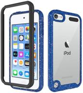 kelifang case for ipod touch 7, 6, 5 - ultra slim full body protection, tpu bumper, transparent rugged panel - compatible with 7th, 6th, 5th generation (blue) logo