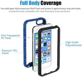 img 3 attached to KELIFANG Case for iPod Touch 7, 6, 5 - Ultra Slim Full Body Protection, TPU Bumper, Transparent Rugged Panel - Compatible with 7th, 6th, 5th Generation (Blue)