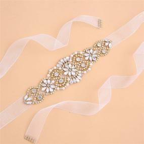 img 3 attached to Sparkling Crystal Wedding Handmade Rhinestone Sash in Silver Organza - Women's Belt Accessory