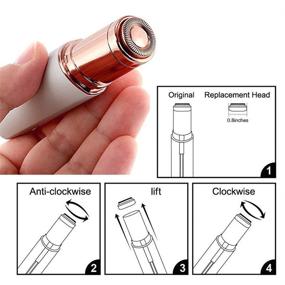 img 1 attached to 💁 4-Pack Facial Hair Remover Replacement Heads for Women - Compatible with Finishing Touch Flawless Facial Hair Removal Tool in Rose Gold