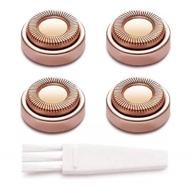 💁 4-pack facial hair remover replacement heads for women - compatible with finishing touch flawless facial hair removal tool in rose gold logo