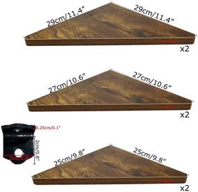 img 2 attached to 📚 HORLIMER Set of 6 Rustic Wood Floating Corner Shelves - Perfect for Bathroom, Kitchen, Bedroom, Living Room, Office, Nursery