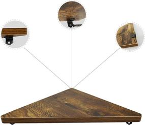 img 3 attached to 📚 HORLIMER Set of 6 Rustic Wood Floating Corner Shelves - Perfect for Bathroom, Kitchen, Bedroom, Living Room, Office, Nursery