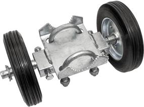 img 4 attached to 🚪 Enhance Gate Mobility with ROLLING GATE 6" Wheel Carrier for Chain Link Fence Rolling/Sliding Gates - 2 Rubber Wheels for Smooth Rut Running (Axle: 7" Wheel to Wheel)