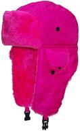 🧢 warm and stylish winter hat: lightweight neon russian/trooper faux fur cap for big kids (one size) logo