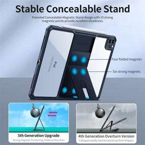 img 3 attached to 📱 XUNDD Case for iPad Pro 11 Inch 3rd Generation 2021/2020: Stand, Camera Cover, Slim Clear Backshell, Apple Pencil Support - Black