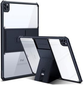 img 4 attached to 📱 XUNDD Case for iPad Pro 11 Inch 3rd Generation 2021/2020: Stand, Camera Cover, Slim Clear Backshell, Apple Pencil Support - Black