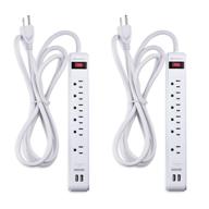 🔌 white power strip with usb charging ports, surge protector - 2-pack, 6 outlet, long 8ft extension cord by cable matters логотип