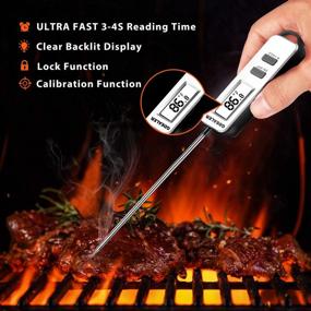 img 3 attached to 🌡️ GDEALER DT11 Digital Instant Read Meat Thermometer with Long Probe & Backlight: Perfect for Cooking, Candy, BBQ, Grilling, Smokers, Oil Fry Temperature – Ultra Fast & Accurate!