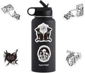 img 1 attached to 🖤 Gothic Stickers for Hydro Flask, Laptop, Skateboard - 50 PCS Waterproof Vinyl Decals - Cool Horror, Black and White Design - Punk Stickers for Water Bottles, Computers, Phones