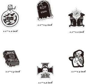 img 3 attached to 🖤 Gothic Stickers for Hydro Flask, Laptop, Skateboard - 50 PCS Waterproof Vinyl Decals - Cool Horror, Black and White Design - Punk Stickers for Water Bottles, Computers, Phones