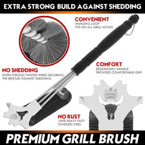 img 2 attached to 🔥 Vencino Grill Brush - 18-Inch Universal BBQ Scraper with Grate Lifter - Ideal for Gas, Charcoal, Porcelain or Infrared BBQ Grills - Durable Stainless Steel Bristles & Wires, No Shedding